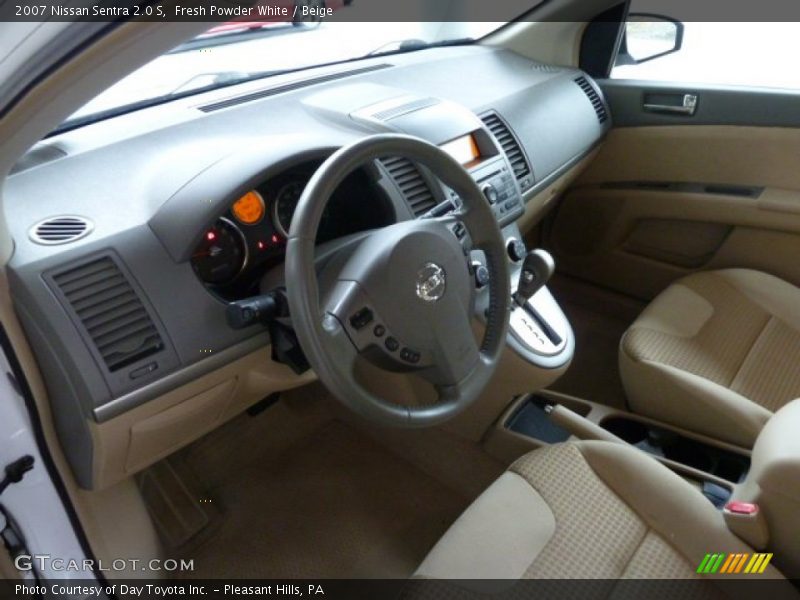 Fresh Powder White / Beige 2007 Nissan Sentra 2.0 S