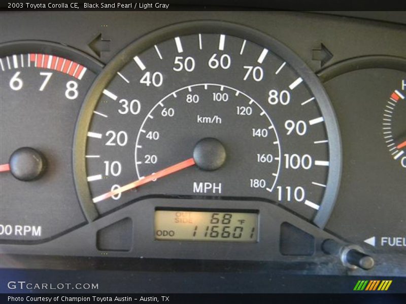 Black Sand Pearl / Light Gray 2003 Toyota Corolla CE