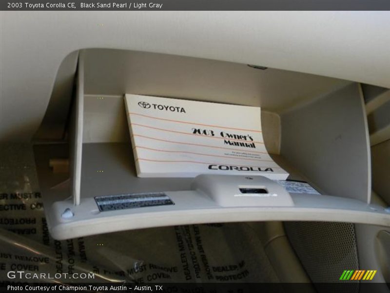 Black Sand Pearl / Light Gray 2003 Toyota Corolla CE
