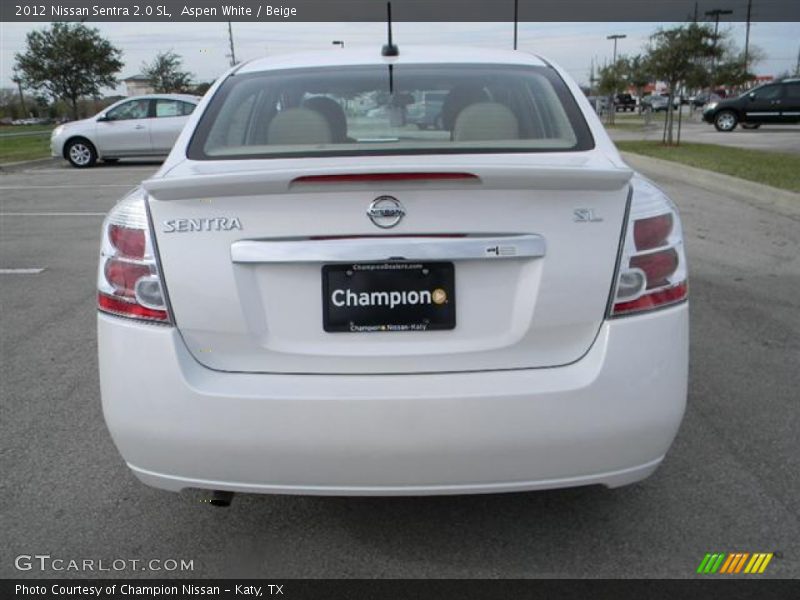 Aspen White / Beige 2012 Nissan Sentra 2.0 SL