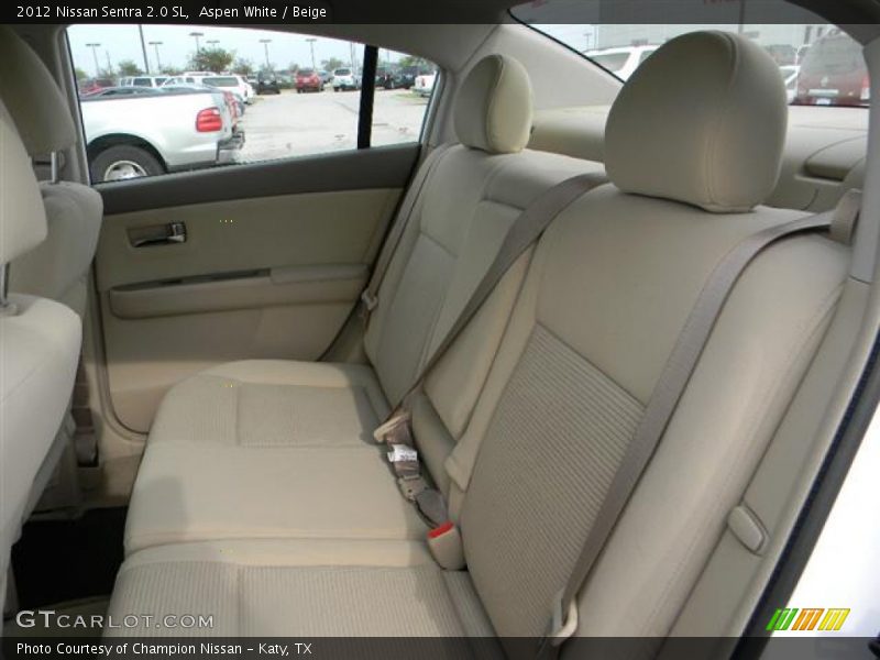 Aspen White / Beige 2012 Nissan Sentra 2.0 SL