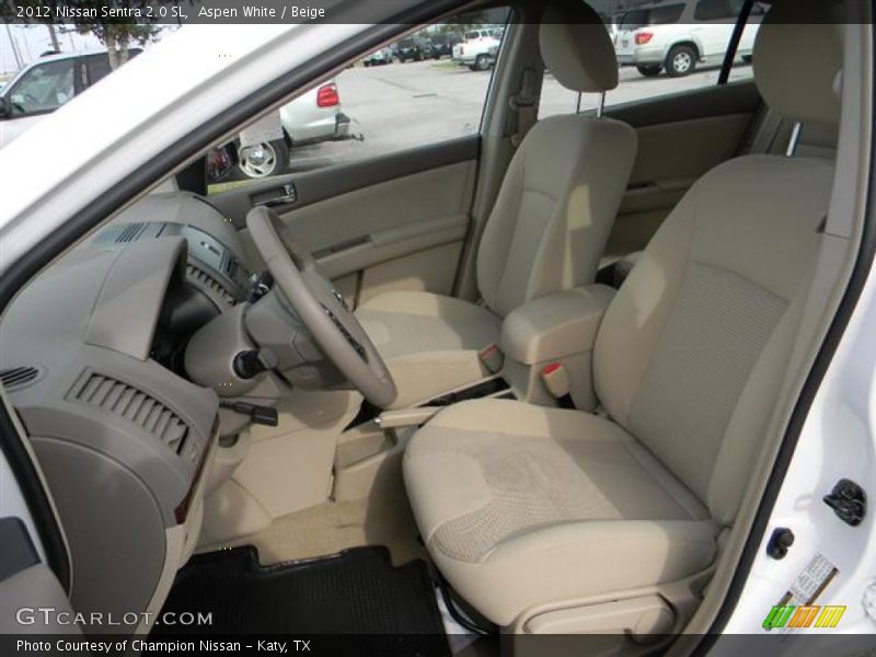 Aspen White / Beige 2012 Nissan Sentra 2.0 SL