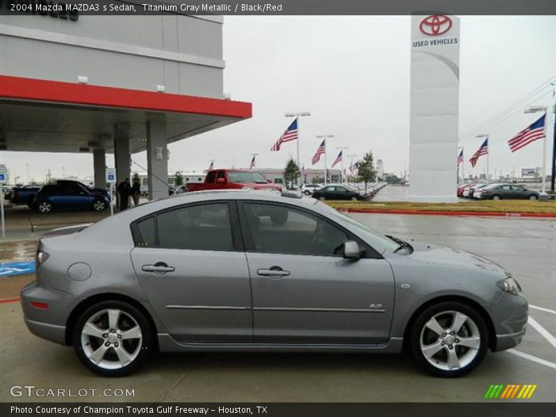 Titanium Gray Metallic / Black/Red 2004 Mazda MAZDA3 s Sedan