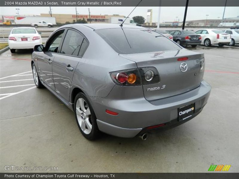 Titanium Gray Metallic / Black/Red 2004 Mazda MAZDA3 s Sedan