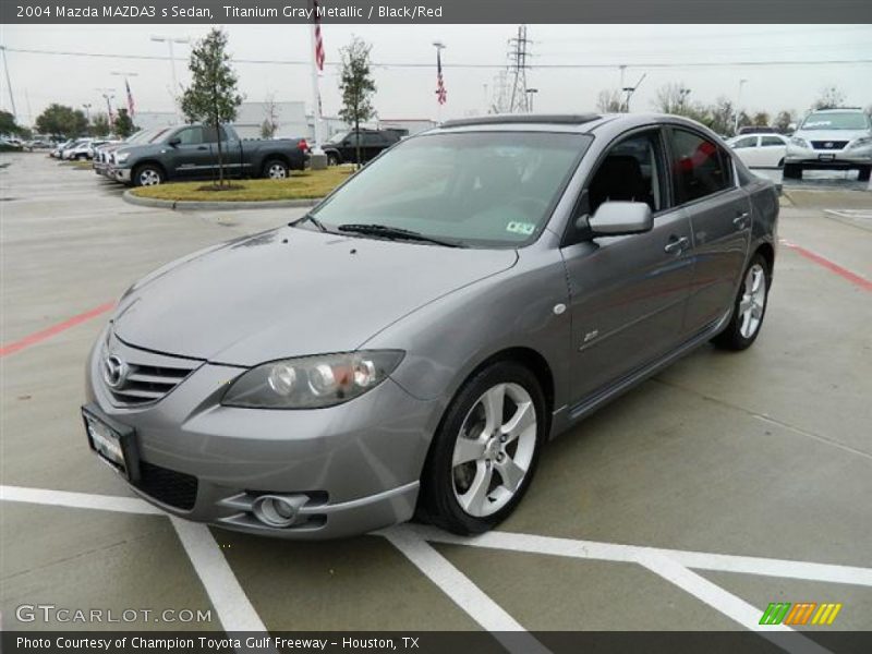 Titanium Gray Metallic / Black/Red 2004 Mazda MAZDA3 s Sedan