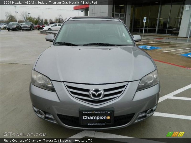 Titanium Gray Metallic / Black/Red 2004 Mazda MAZDA3 s Sedan