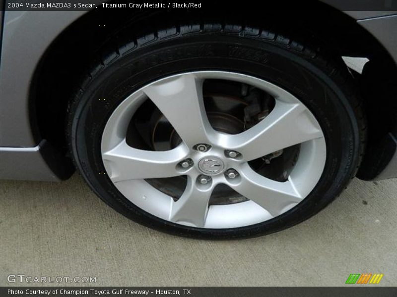 Titanium Gray Metallic / Black/Red 2004 Mazda MAZDA3 s Sedan