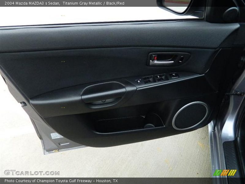 Titanium Gray Metallic / Black/Red 2004 Mazda MAZDA3 s Sedan