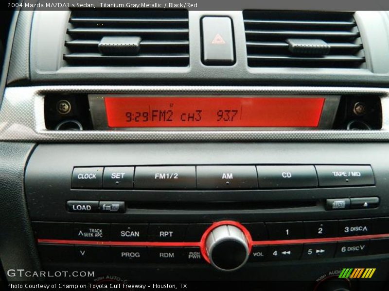 Titanium Gray Metallic / Black/Red 2004 Mazda MAZDA3 s Sedan