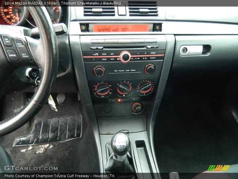 Titanium Gray Metallic / Black/Red 2004 Mazda MAZDA3 s Sedan