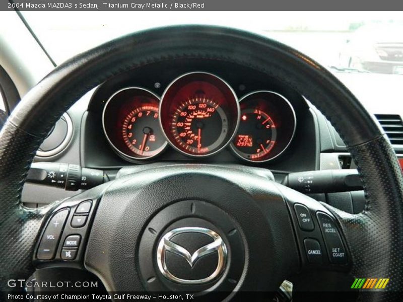 Titanium Gray Metallic / Black/Red 2004 Mazda MAZDA3 s Sedan