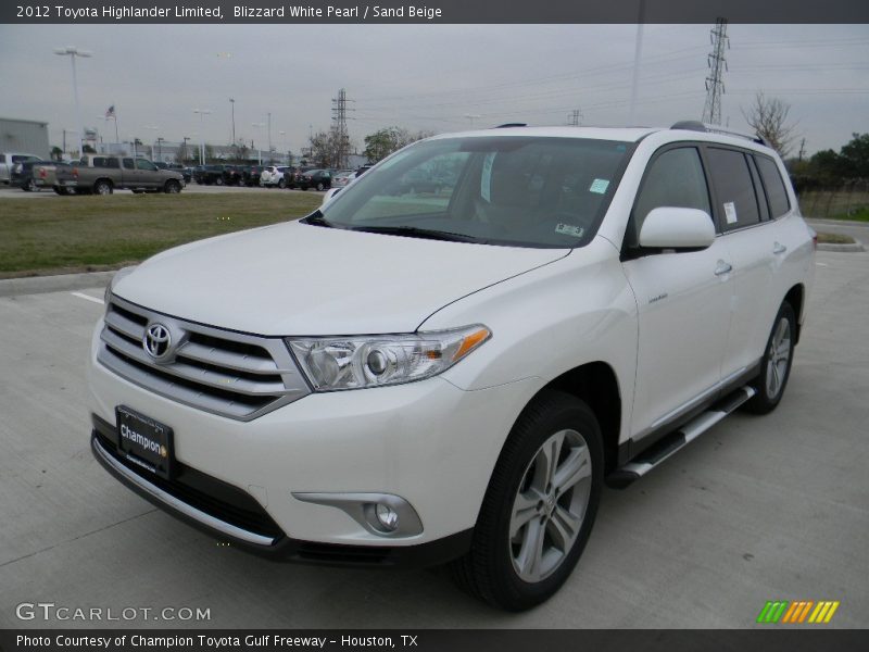 Blizzard White Pearl / Sand Beige 2012 Toyota Highlander Limited