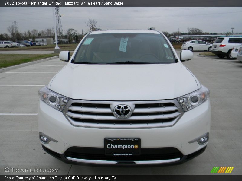 Blizzard White Pearl / Sand Beige 2012 Toyota Highlander Limited