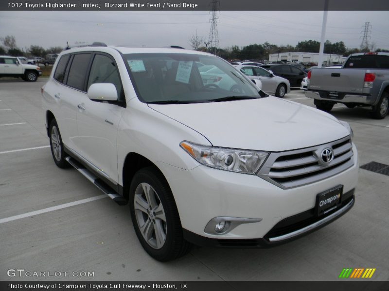 Blizzard White Pearl / Sand Beige 2012 Toyota Highlander Limited