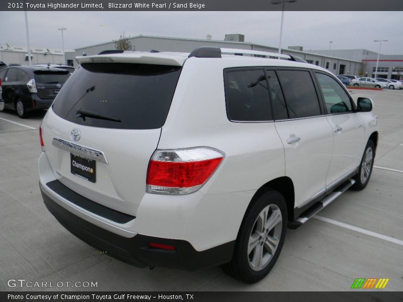 Blizzard White Pearl / Sand Beige 2012 Toyota Highlander Limited