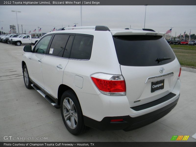 Blizzard White Pearl / Sand Beige 2012 Toyota Highlander Limited