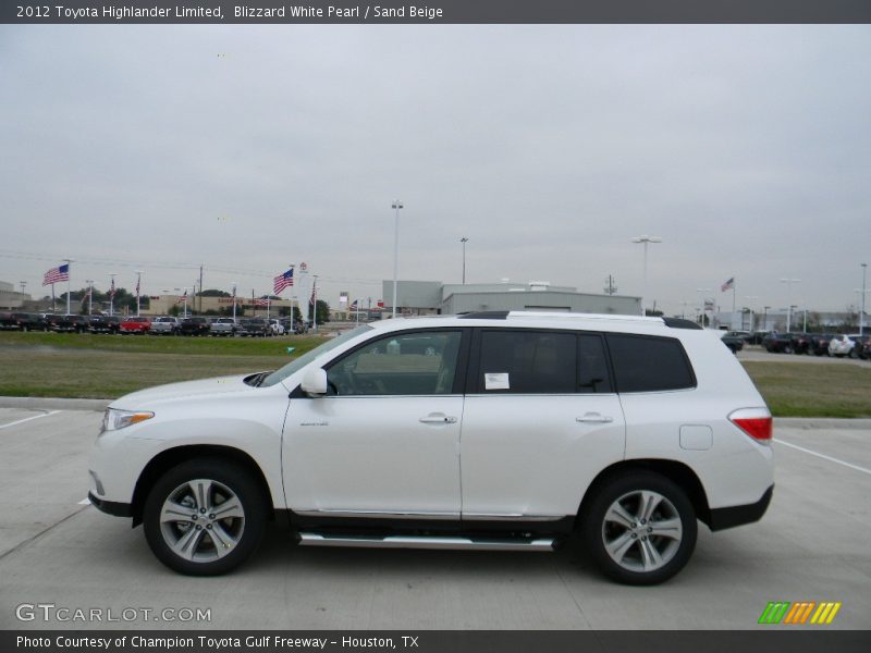 Blizzard White Pearl / Sand Beige 2012 Toyota Highlander Limited