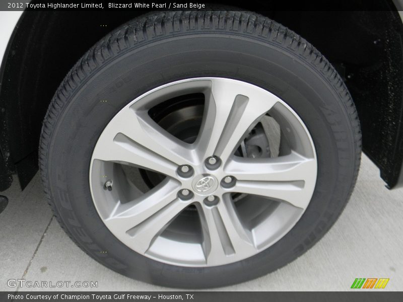 Blizzard White Pearl / Sand Beige 2012 Toyota Highlander Limited