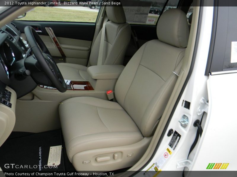 Blizzard White Pearl / Sand Beige 2012 Toyota Highlander Limited