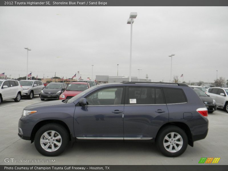 Shoreline Blue Pearl / Sand Beige 2012 Toyota Highlander SE