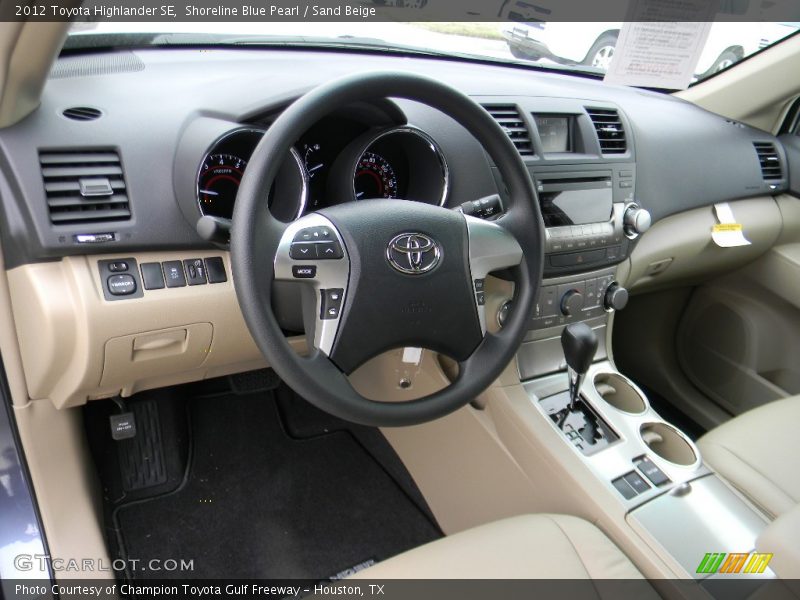 Shoreline Blue Pearl / Sand Beige 2012 Toyota Highlander SE