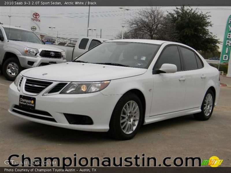 Arctic White / Black 2010 Saab 9-3 2.0T Sport Sedan