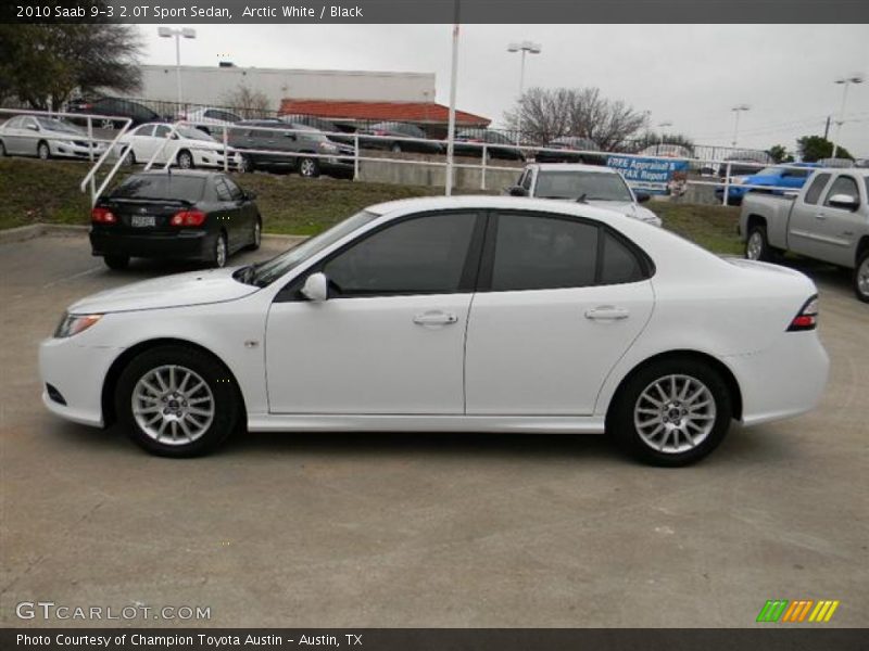 Arctic White / Black 2010 Saab 9-3 2.0T Sport Sedan