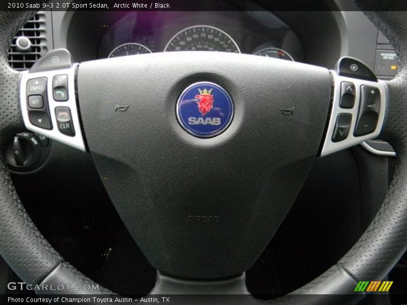 Arctic White / Black 2010 Saab 9-3 2.0T Sport Sedan