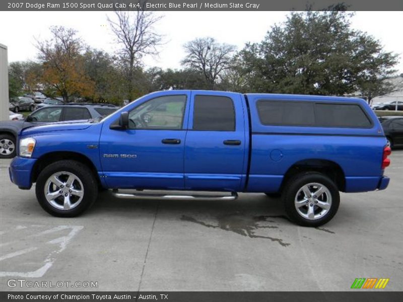 Electric Blue Pearl / Medium Slate Gray 2007 Dodge Ram 1500 Sport Quad Cab 4x4