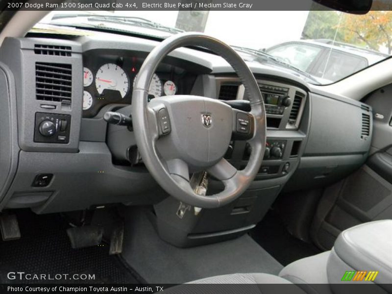 Electric Blue Pearl / Medium Slate Gray 2007 Dodge Ram 1500 Sport Quad Cab 4x4