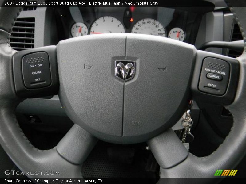 Electric Blue Pearl / Medium Slate Gray 2007 Dodge Ram 1500 Sport Quad Cab 4x4