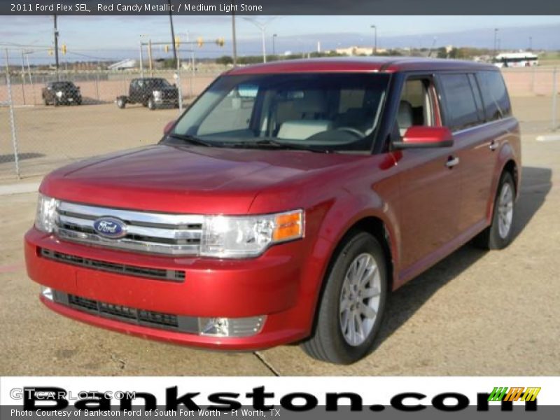 Red Candy Metallic / Medium Light Stone 2011 Ford Flex SEL