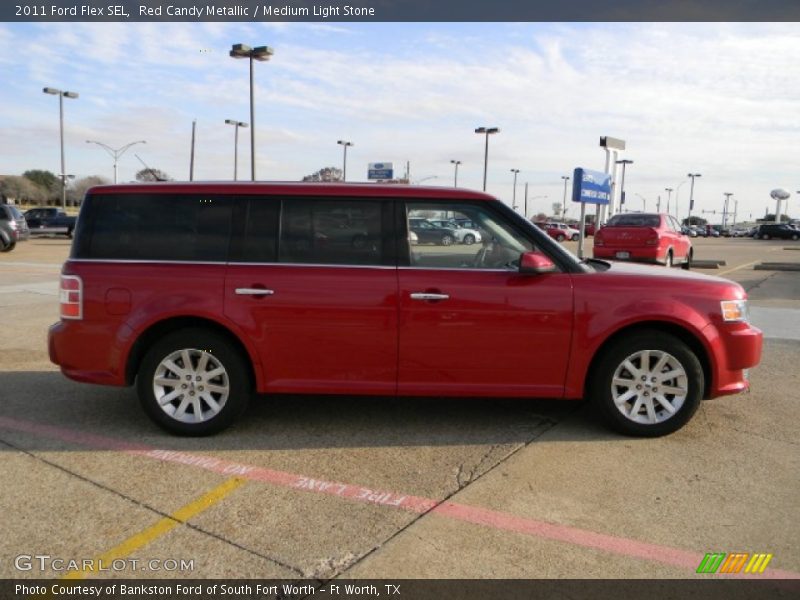 Red Candy Metallic / Medium Light Stone 2011 Ford Flex SEL