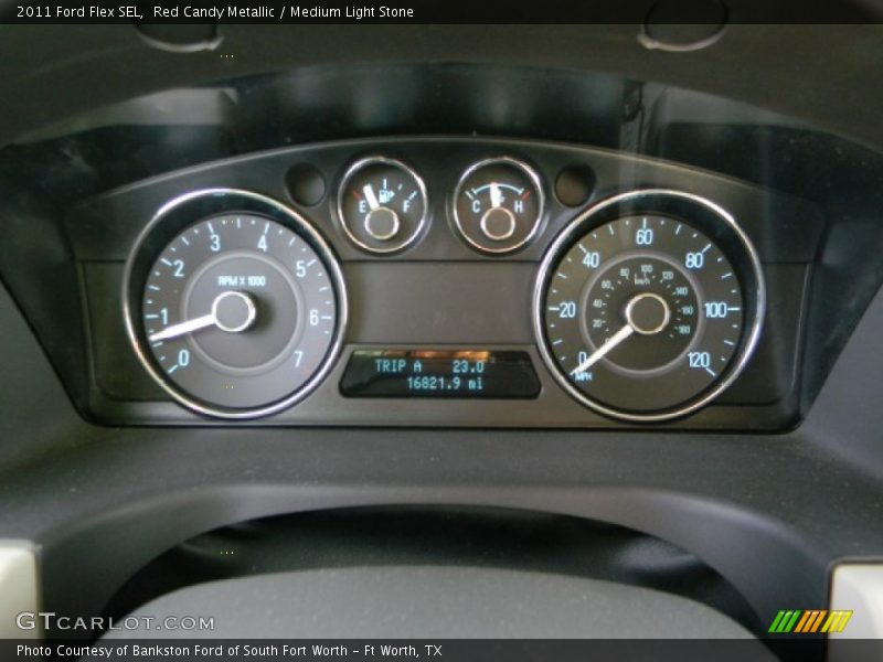 Red Candy Metallic / Medium Light Stone 2011 Ford Flex SEL