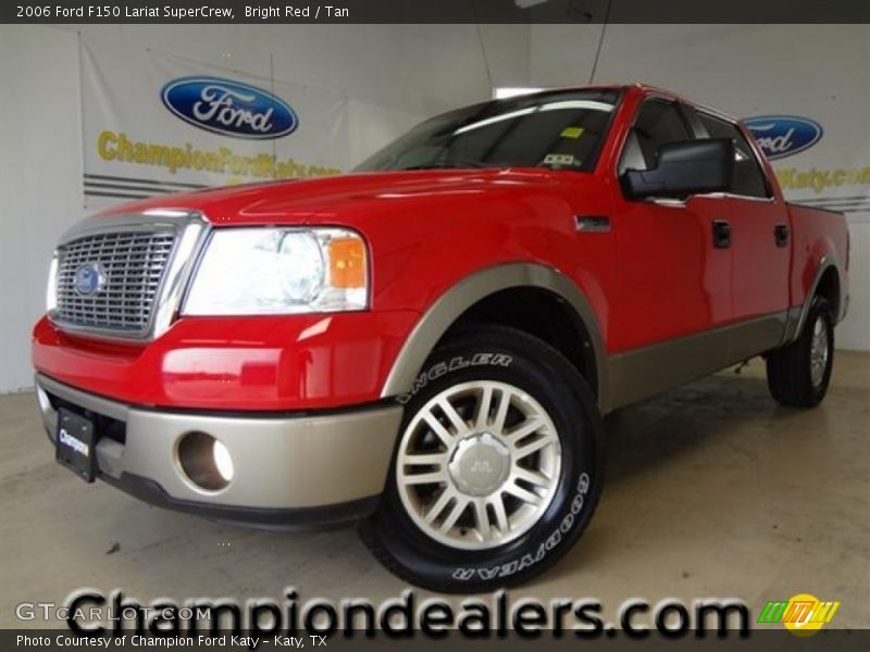 Bright Red / Tan 2006 Ford F150 Lariat SuperCrew