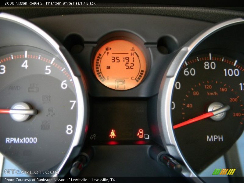 Phantom White Pearl / Black 2008 Nissan Rogue S