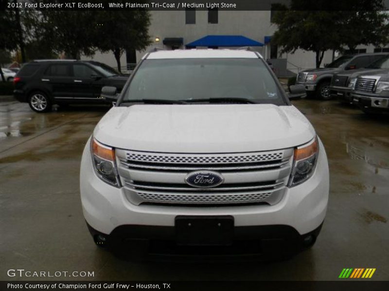 White Platinum Tri-Coat / Medium Light Stone 2012 Ford Explorer XLT EcoBoost