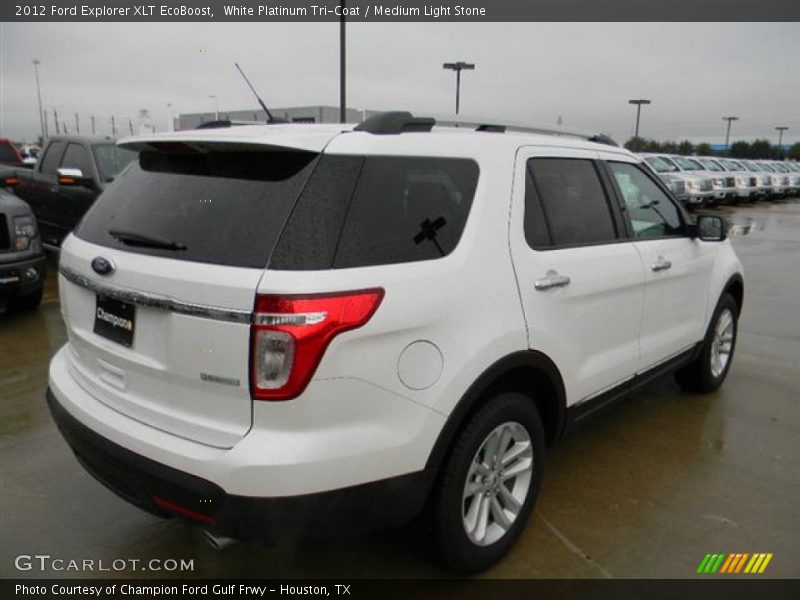 White Platinum Tri-Coat / Medium Light Stone 2012 Ford Explorer XLT EcoBoost