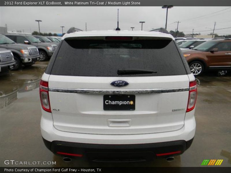 White Platinum Tri-Coat / Medium Light Stone 2012 Ford Explorer XLT EcoBoost