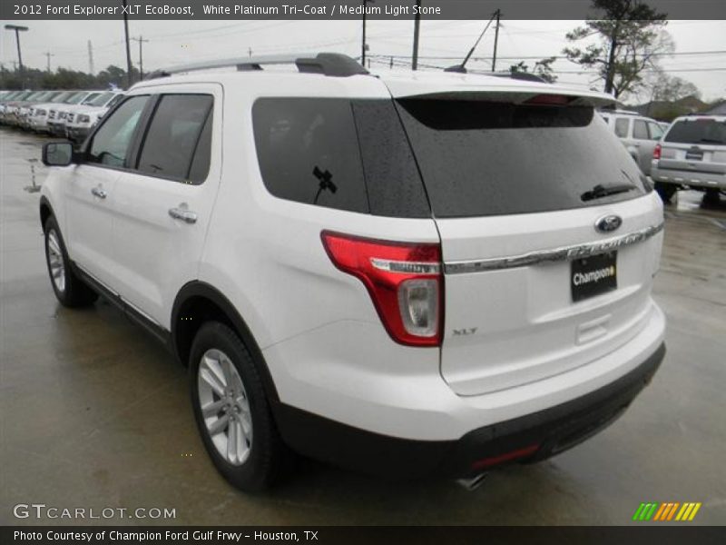 White Platinum Tri-Coat / Medium Light Stone 2012 Ford Explorer XLT EcoBoost