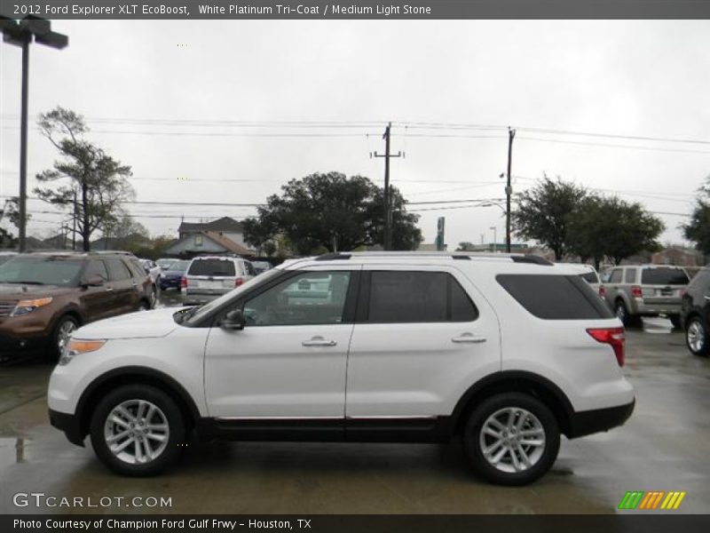 White Platinum Tri-Coat / Medium Light Stone 2012 Ford Explorer XLT EcoBoost