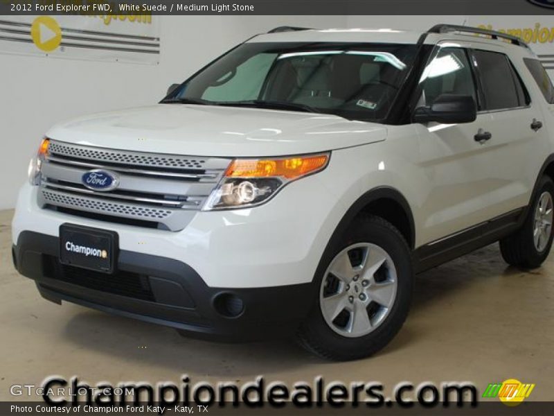 White Suede / Medium Light Stone 2012 Ford Explorer FWD