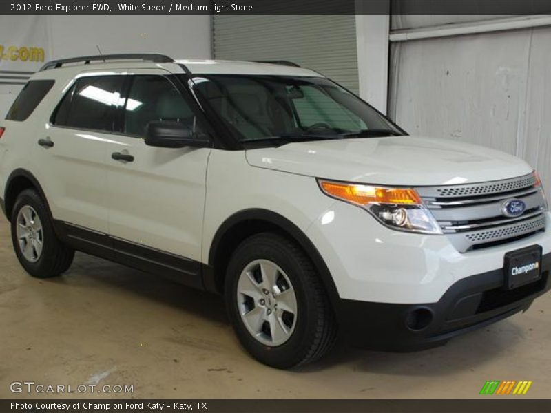 White Suede / Medium Light Stone 2012 Ford Explorer FWD