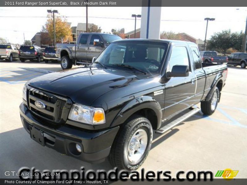 Black / Medium Dark Flint 2011 Ford Ranger Sport SuperCab