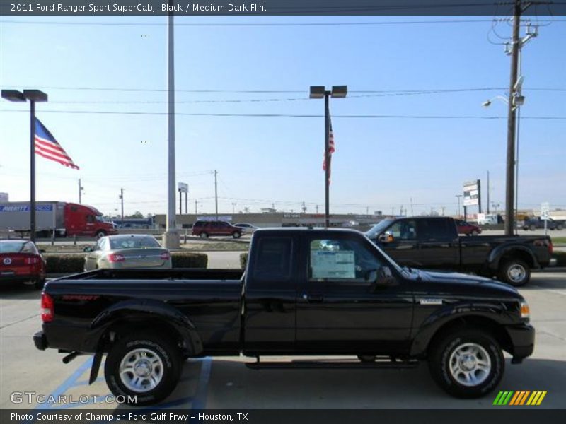 Black / Medium Dark Flint 2011 Ford Ranger Sport SuperCab
