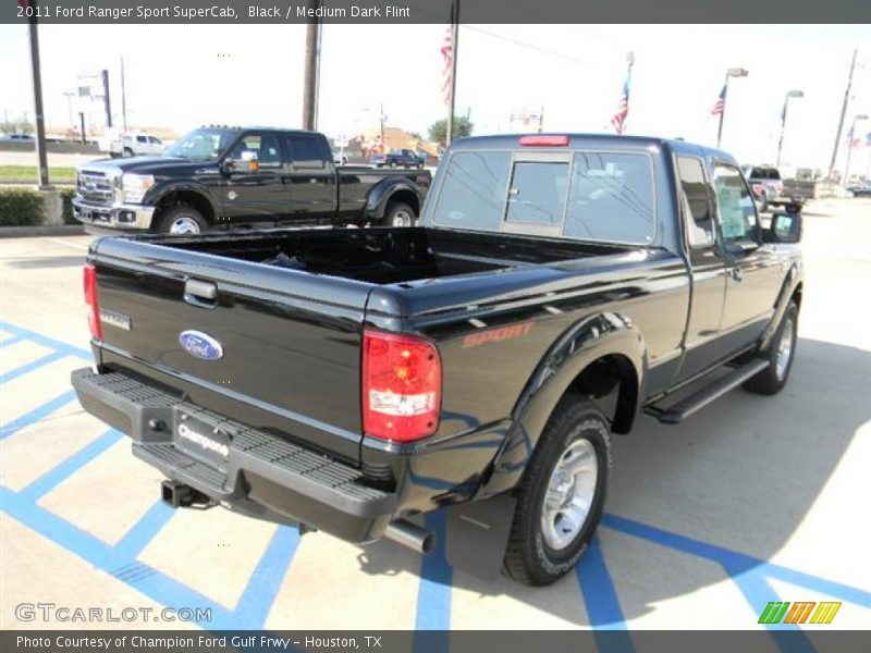 Black / Medium Dark Flint 2011 Ford Ranger Sport SuperCab