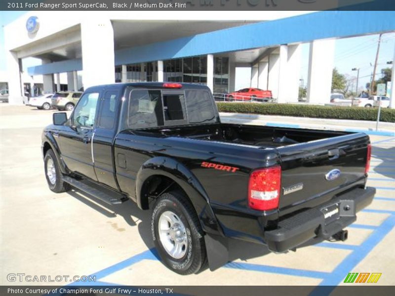 Black / Medium Dark Flint 2011 Ford Ranger Sport SuperCab