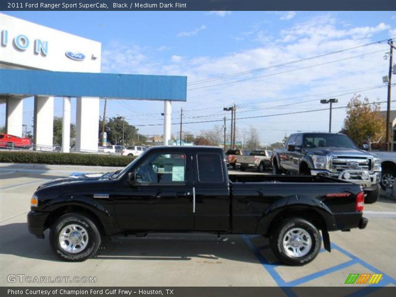 Black / Medium Dark Flint 2011 Ford Ranger Sport SuperCab