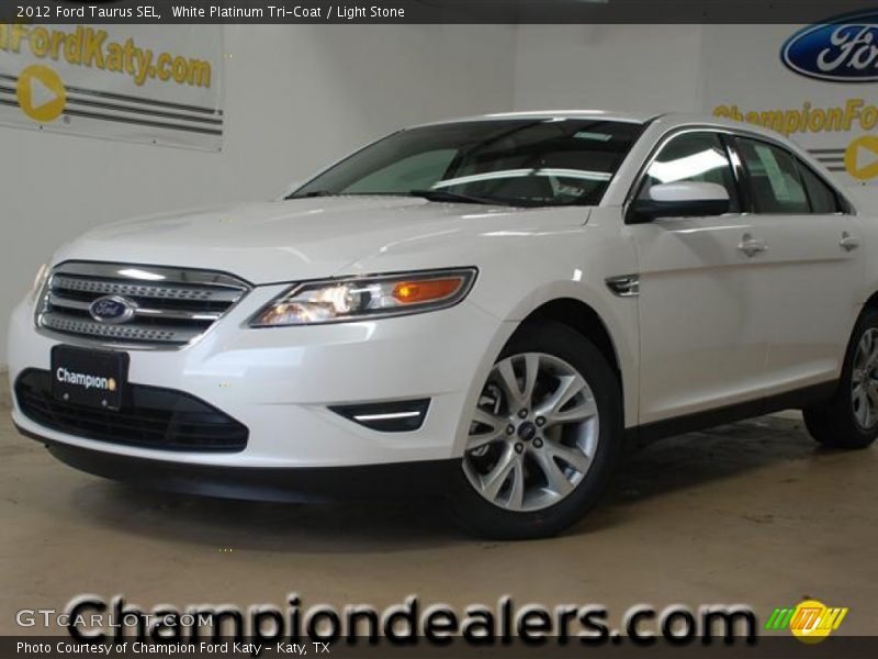 White Platinum Tri-Coat / Light Stone 2012 Ford Taurus SEL