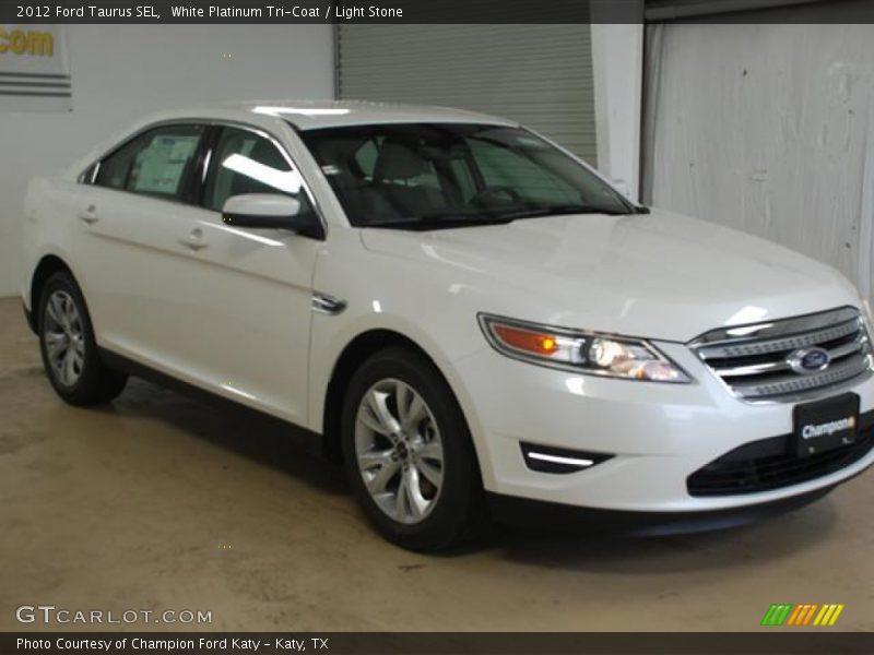 White Platinum Tri-Coat / Light Stone 2012 Ford Taurus SEL